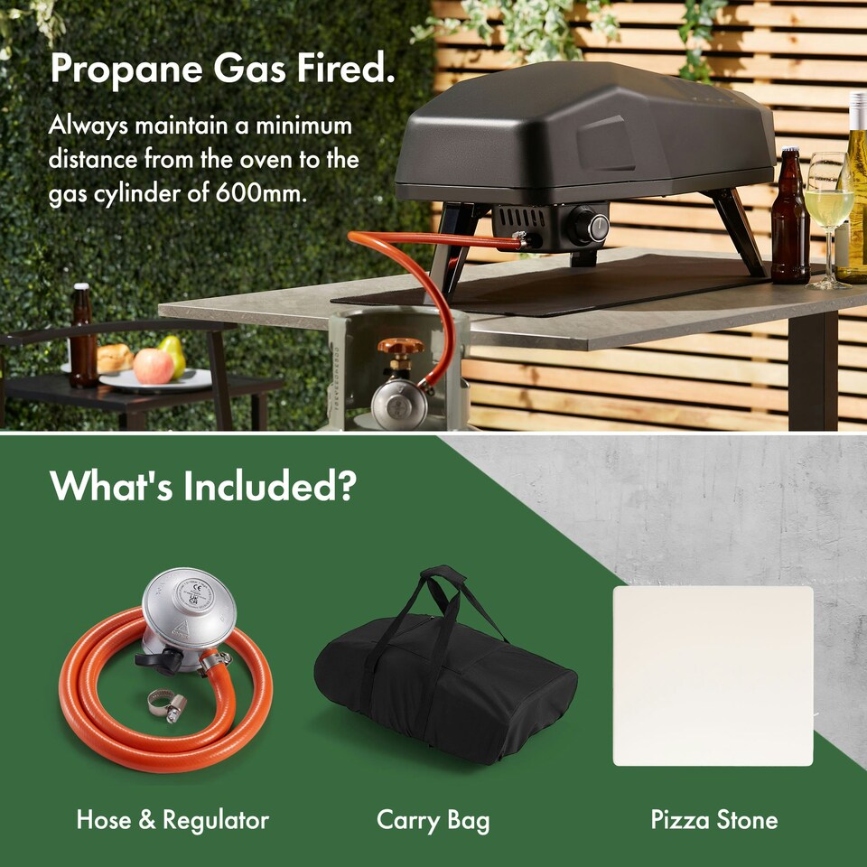 image 1 of VonHaus Gas Pizza Oven for Outdoor Tabletop