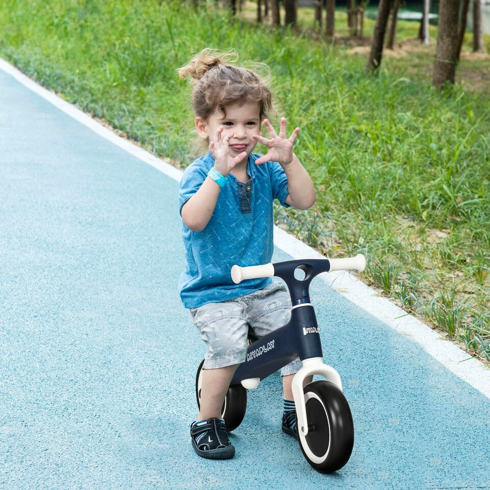 image 1 of AIYAPLAY Baby Balance Bike, Children Bike w/ Adjustable Seat, Wide Wheels - Blue