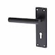 image 3 of Golden Grace Key Lock Set T-Bar Lever Backplate Door Handle Matt Black Finish - 150mm x 40mm | Black | 1 Set