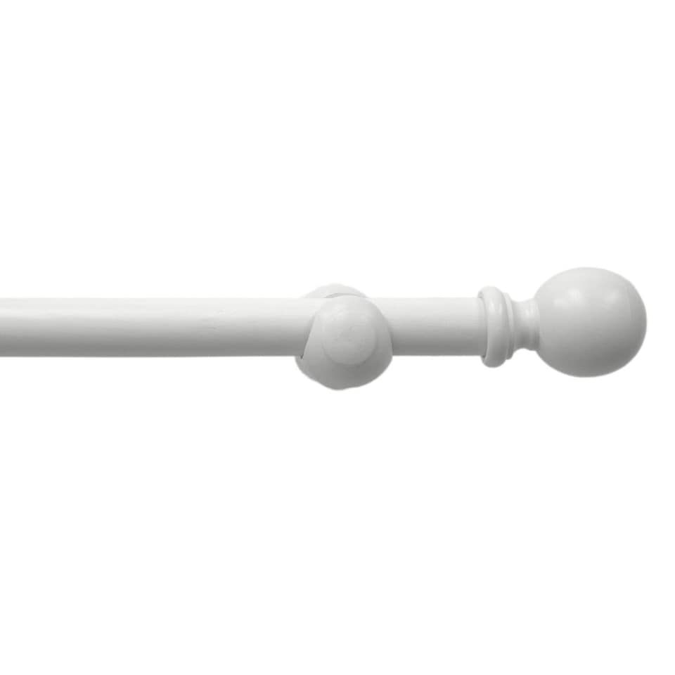 image 1 of Wooden Eyelet Curtain Pole, 200cm White