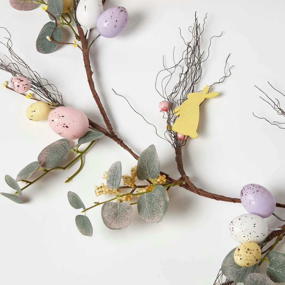 image 1 of Homescapes Spring Easter Egg and Eucalyptus Garland