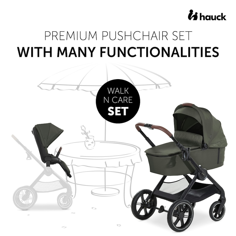 image 1 of hauck Walk N Care Pushchair Set - Dark Olive Green