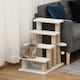 image 2 of PawHut Pet Stair with 4-step Climb Ladder, Scratching Posts, White