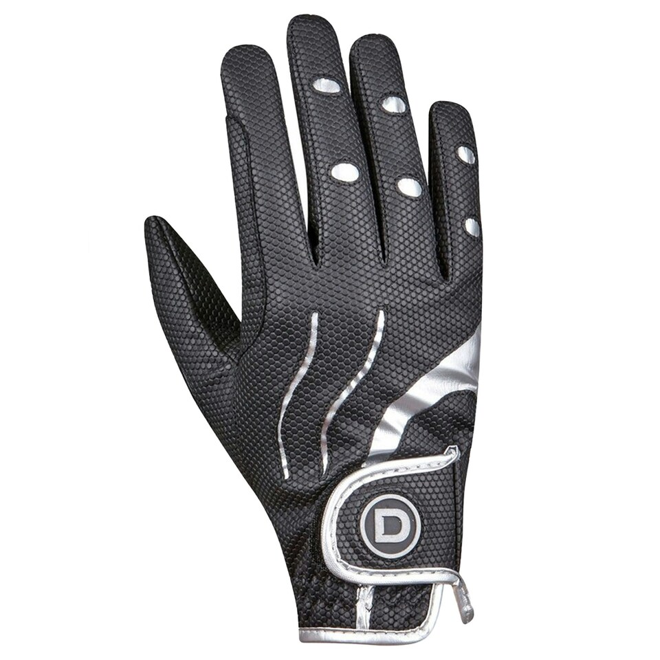image 1 of Dublin Pro Everyday Riding Gloves - Black/Silver - XS | Black | XS