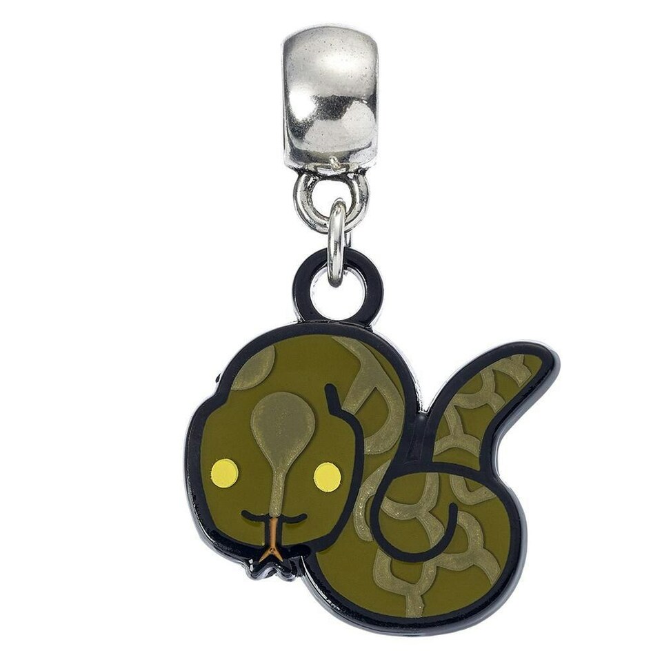 image 1 of Harry Potter Silver Plated Chibi Nagini Charm - Green - One Size