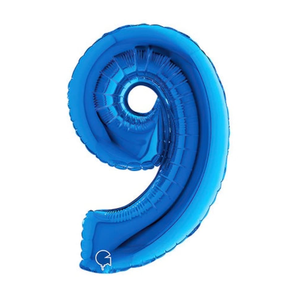 Blue Number 9 Air Fill Foil Balloon 36cm / 14 in