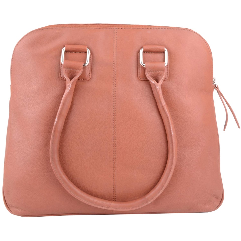 image 1 of London Leathergoods Womens Large Premium Soft Leather Travel / Work Hand Bag / Shoulder Bag | Brown | Tan