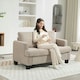 image 2 of HOMCOM 138 cm Chenille Fabric Loveseat Sofa with S-springs, Light Brown Cream
