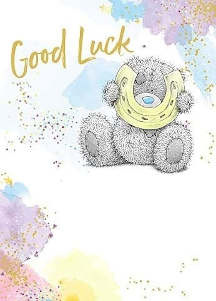 image 1 of Me to You Good Luck Bear and Horse Shoe Card