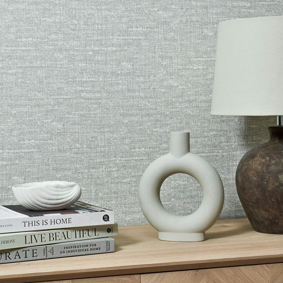 image 1 of Loom Luxe Wallpaper in Soft Grey Multi