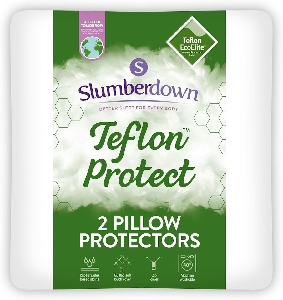Slumberdown Teflon Pillow Protector, 2 Pack