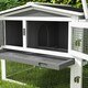 image 8 of PawHut Rabbit Hutch, Bunny Cage with Run & Sliding Tray, Hay Rack, Grey