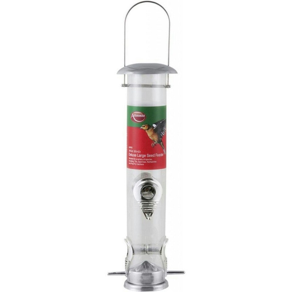image 1 of Ambassador Wild Birds Deluxe Seed Feeder - Silver - L