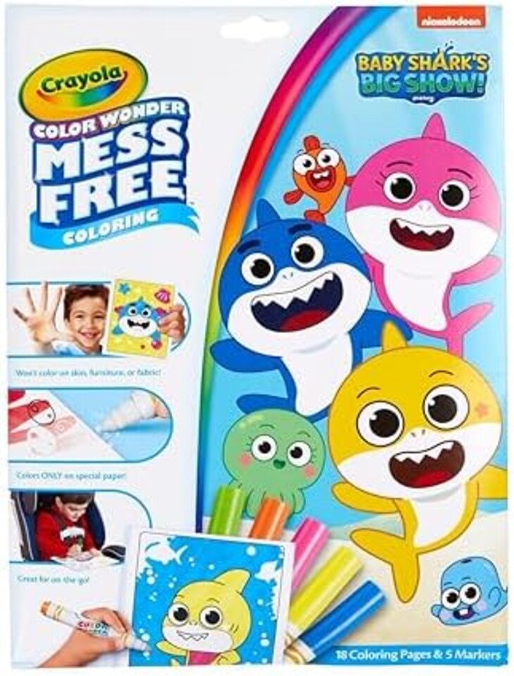 image 1 of Crayola Baby Shark Color Wonder Colouring Set
