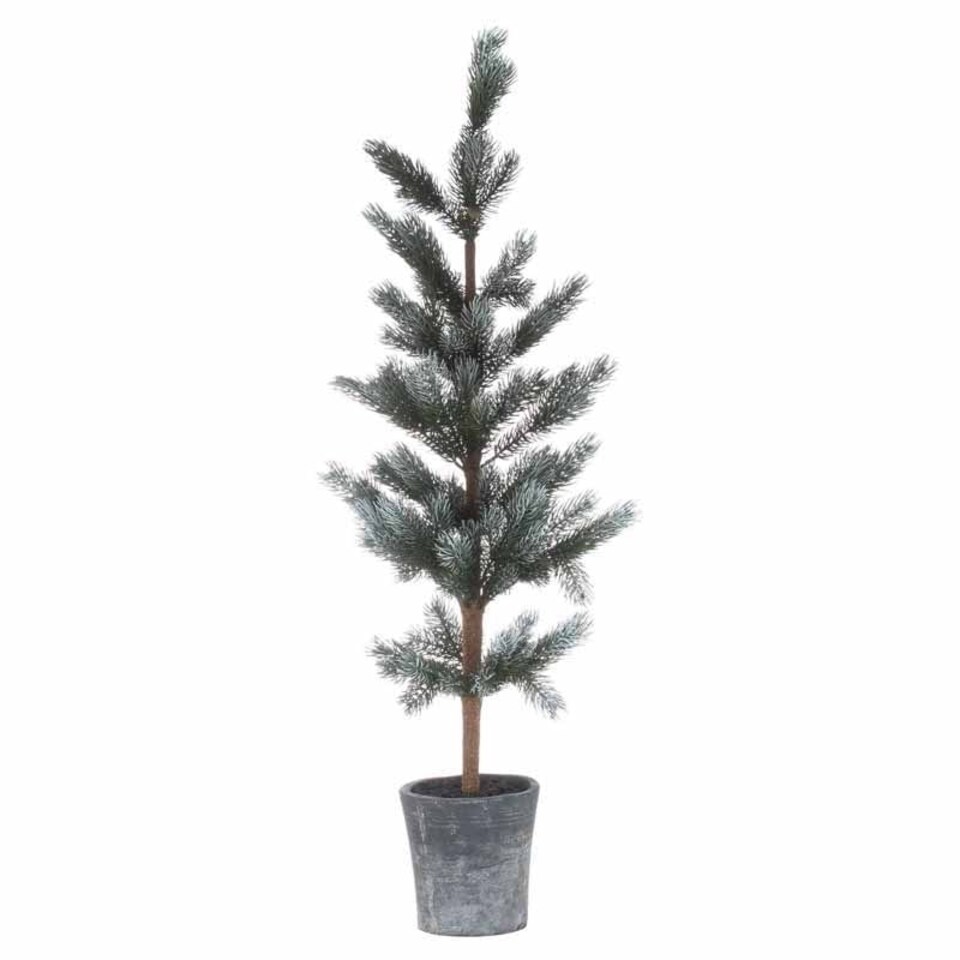 image 1 of Christmas Fir Tree in Stone Pot Artificial Plant - Plastic - L45 x W45 x H120 cm - Green