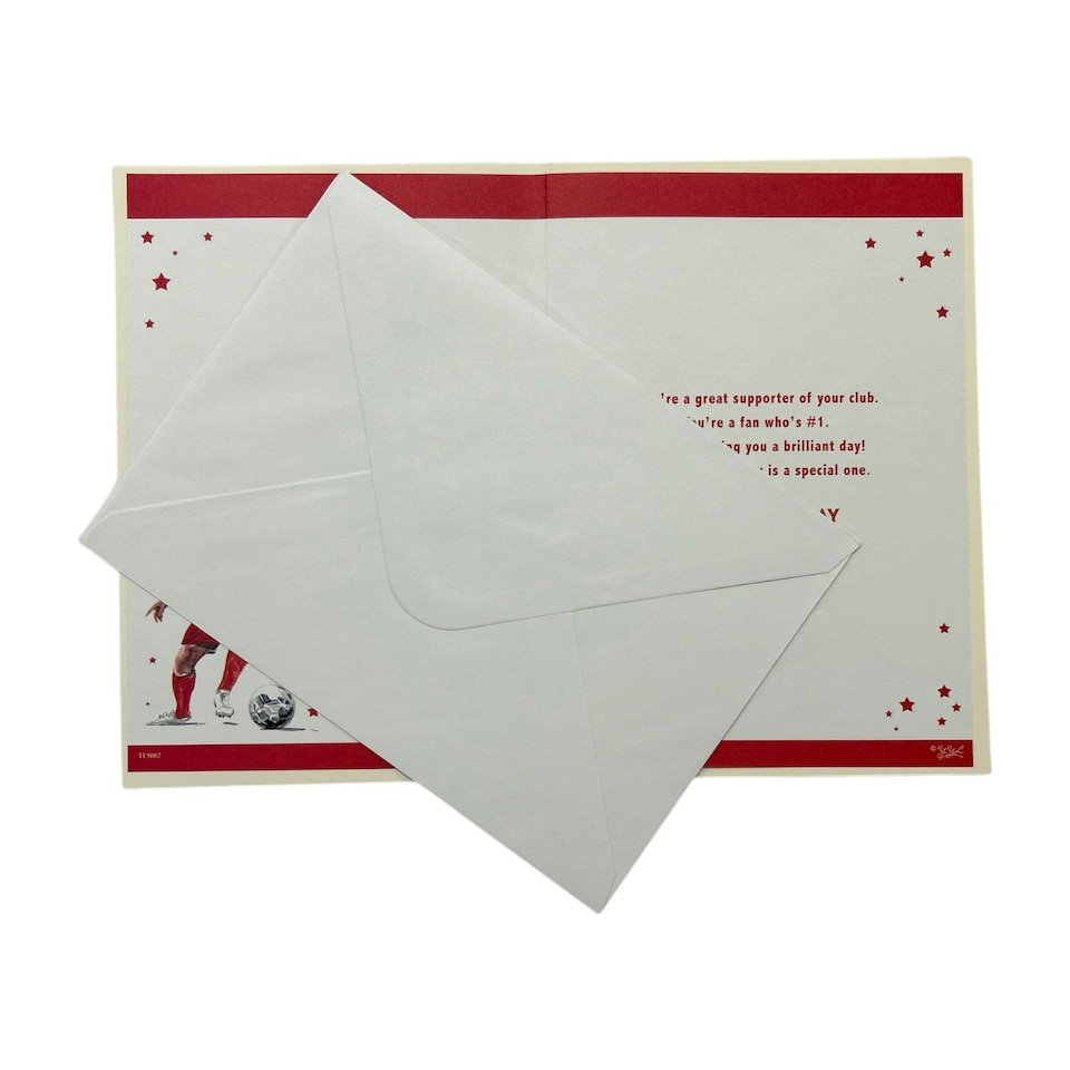 image 1 of A Man In Red Soccer Uniform Customized Male Birthday Card