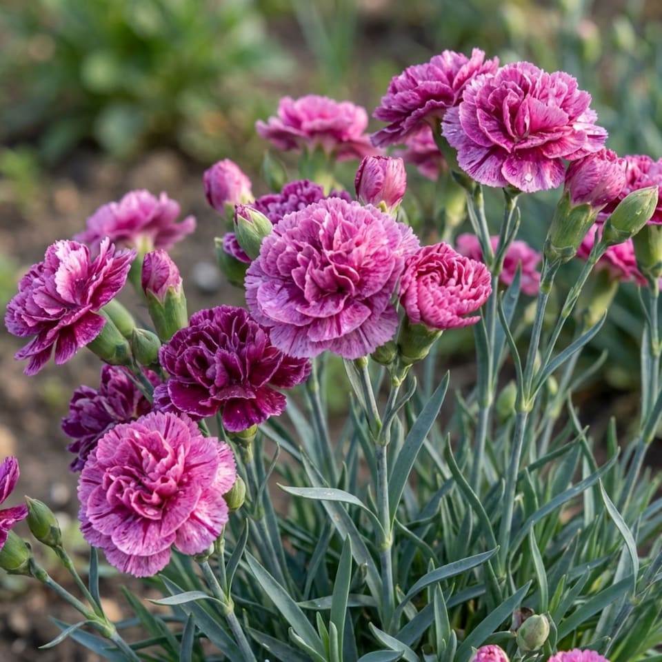 image 1 of Set of 3 or 6 Large Plants Pink Purple Carnation Ready to Plant in Your Garden 10.5 cm