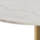 image 4 of Corby Round Coffee Table with White Polished Marble Top & Gold Base