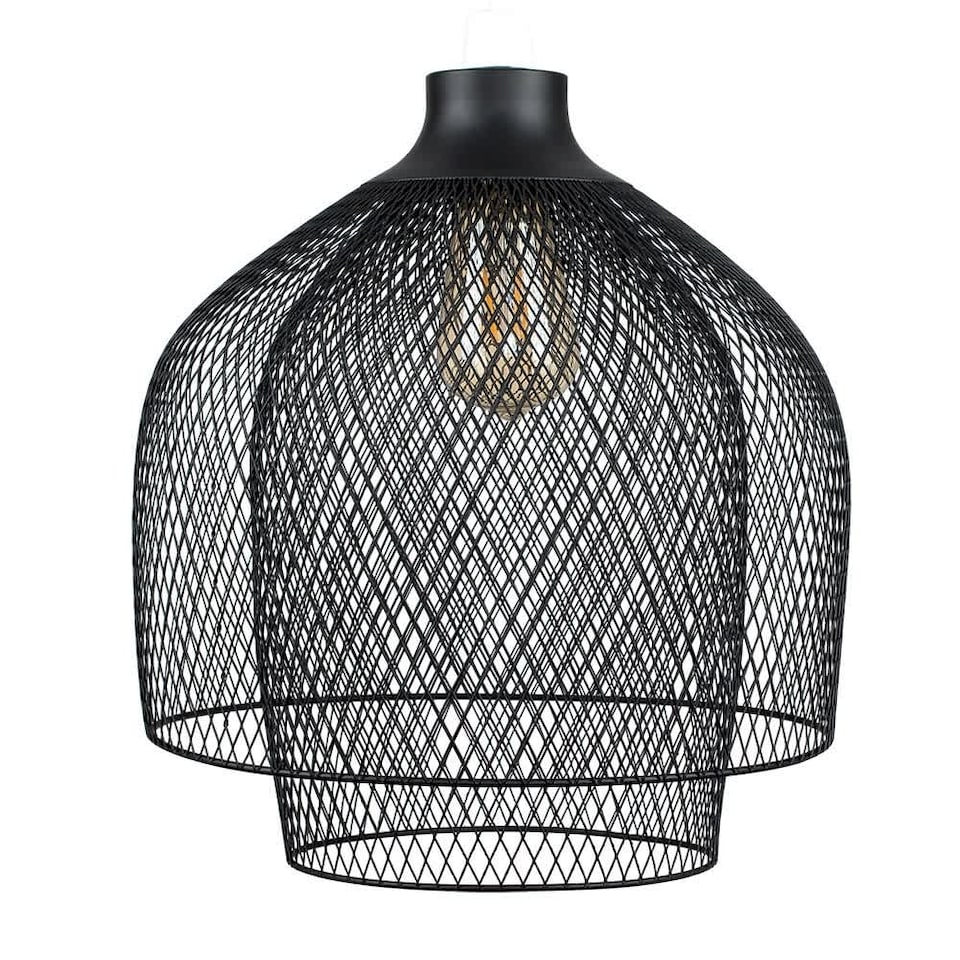 image 1 of ValueLights Sigmund Black Ceiling Pendant Shade & Bulb | Black