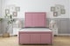 image 1 of Sloomy Lancaster Pink Plush Bed Frame With Mattress With 50" Upholstered Headboard 4' Small Double