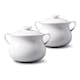 image 1 of Wm Bartleet & Sons Porcelain Mini Casserole / Soup Bowls with Lid, Sets of 2 White