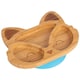 image 1 of Tiny Dining Children's Bamboo Suction Fox Plate - Blue Blue