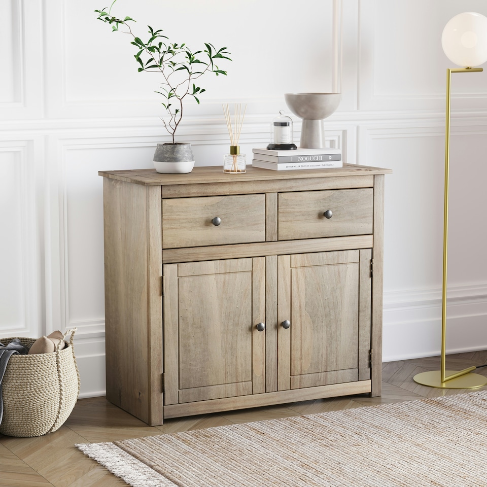 image 1 of Vida Designs Panama 2 Door 2 Drawer Sideboard Buffet Cabinet, Solid Pine Wood