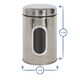 image 3 of Harbour Housewares Food Storage Container - 1x Metal Kitchen Caddy Barrel with Airtight Lid & Transparent Viewing Window | Black | Black