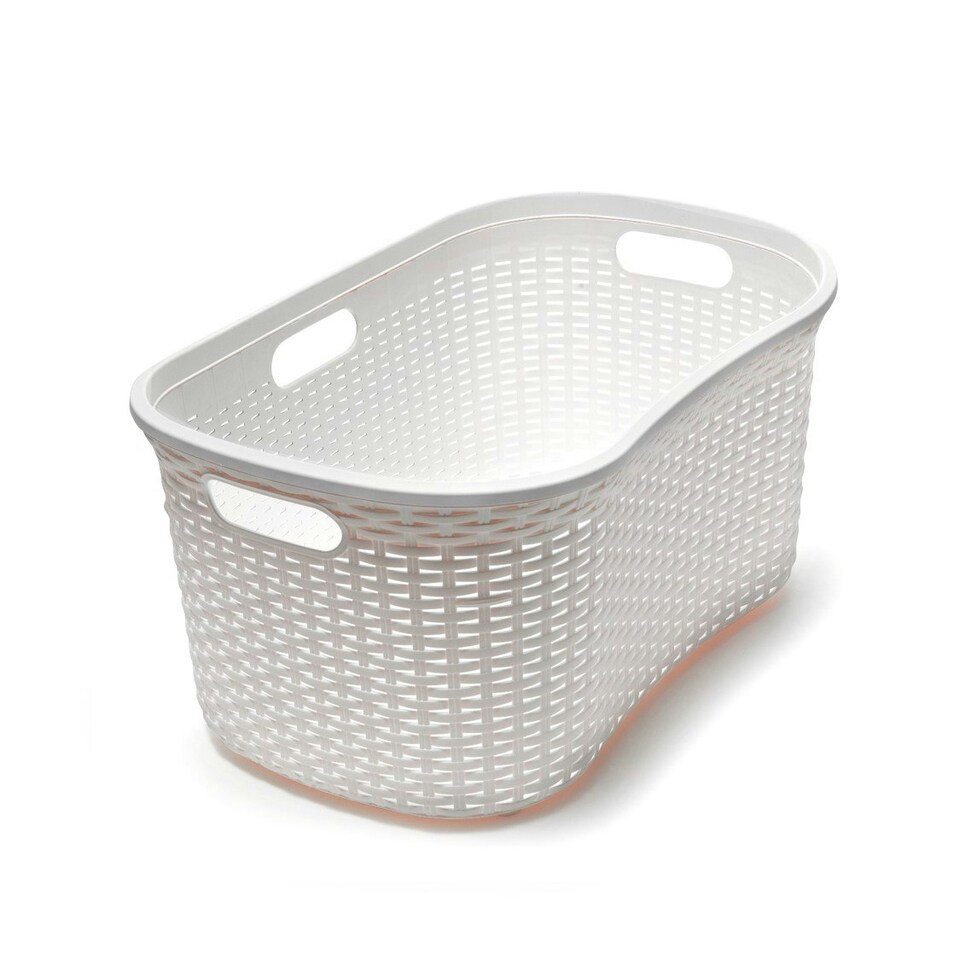 image 1 of Addis Rattan Effect 40L Hipster Laundry Basket - Cream Cream