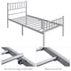 image 5 of Yaheetech 3ft Single Metal Bed Frame with Slatted Headboard Silver