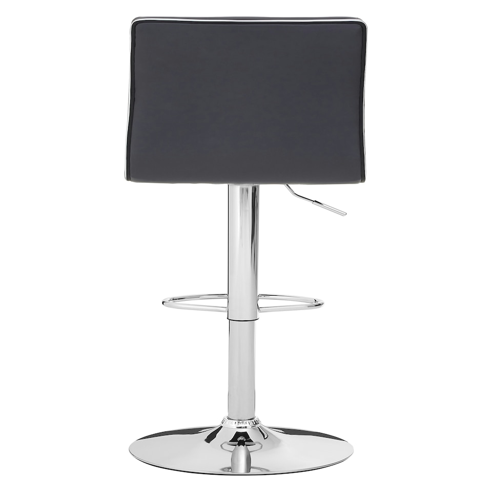 image 1 of Interiors by Premier Grey Faux Leather Bar Chair, Backrest Breakfast Bar Chair, Footrest Living Bar Chair Kitchen