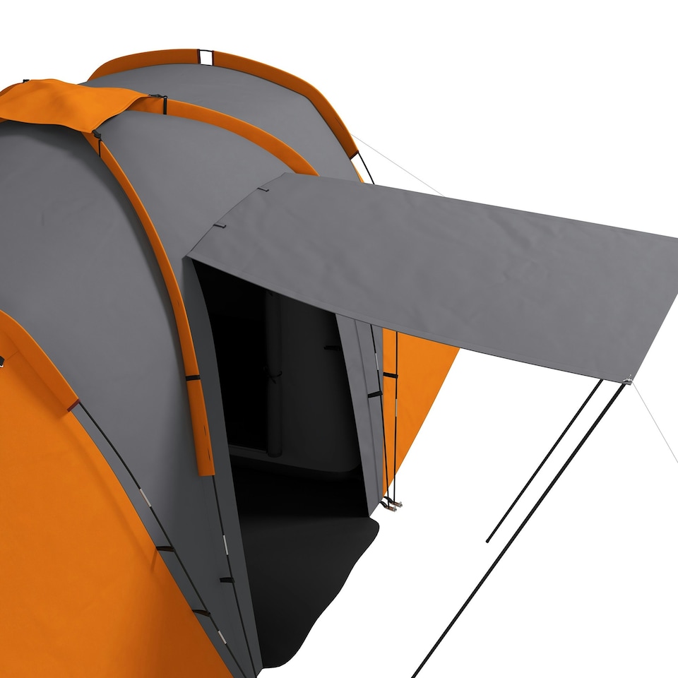 image 1 of Outsunny 4-6 Man Camping Tent with 2 Bedroom and Living Area