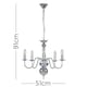 image 6 of ValueLights Traditional 5 Way Chrome Flemish Style Ceiling Light Chandelier Fitting | Chrome