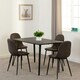 image 6 of Marlow Dining Set with Athens Chairs White | White Marble/Grey Faux Leather