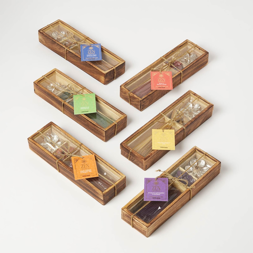 image 1 of Homescapes Zen Incense Gift Set – Dark Amber & Ginger Lily