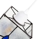 image 4 of Traditional Clear Glass Tiffany Style Pendant Light Shade with Royal Blue Panels | Blue | Blue | 1