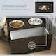 image 4 of PawHut Stainless Steel Raised Dog Bowl w/ 21L Storage Drawer, for Large Dogs