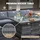 image 3 of Alivio 8-Seater Rattan Garden Furniture Set, Luxury PE Rattan Sofa with Gas Fire Pit Table & Cushions | Grey