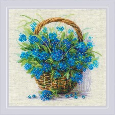 Riolis Forget-Me-Nots in a Basket Counted Cross Stitch Kit, 22cm x 22cm