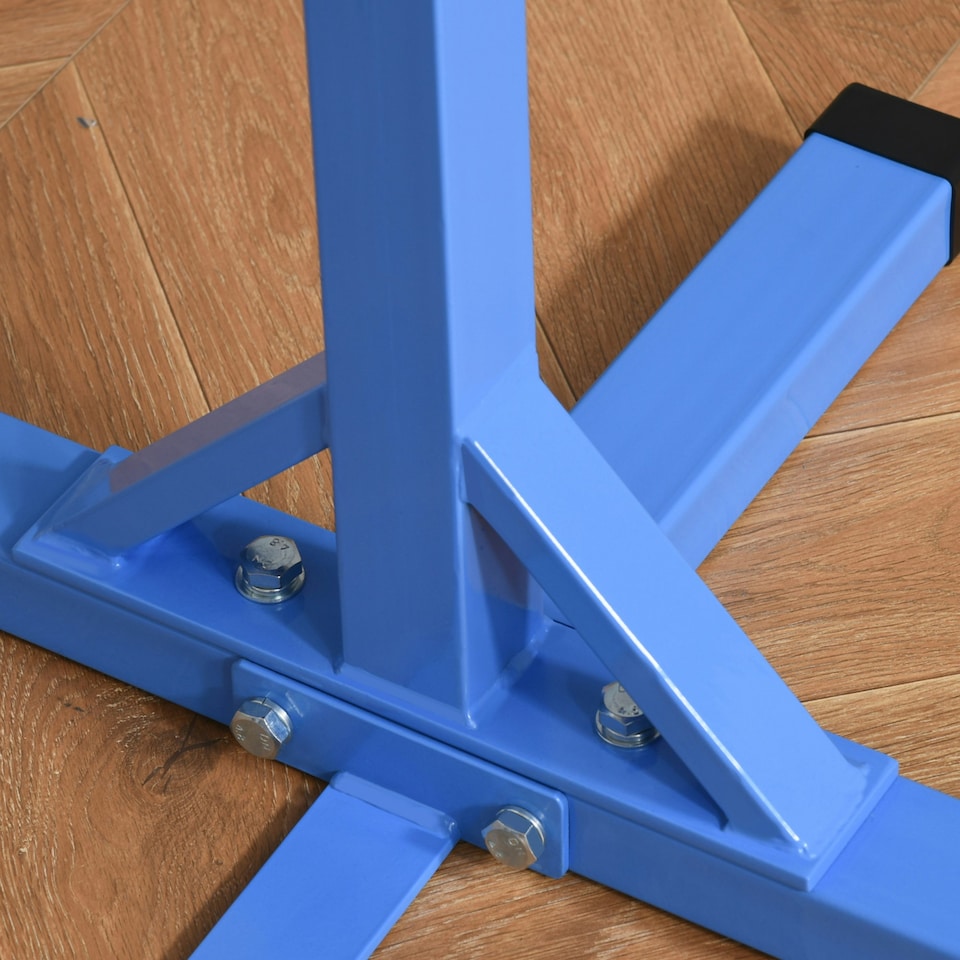image 1 of HOMCOM 92-150Hcm Adjustable Kids Gymnastics Bar w/ Steel frame, Blue