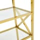 image 5 of Interiors by Premier Contemporary Gold Finish Cross Design Bookshelf, Sturdy Book Storage Shelf, Ample Storage Slimline Bookshelf Gold
