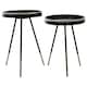 image 1 of Interiors by Premier Modern Monochrome Set of 2 Side Tables, Round Wooden Tables with Raised Edges, Sleek Black Tables