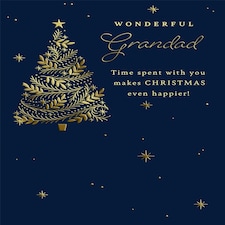 Golden Tree Design Grandad Christmas Card