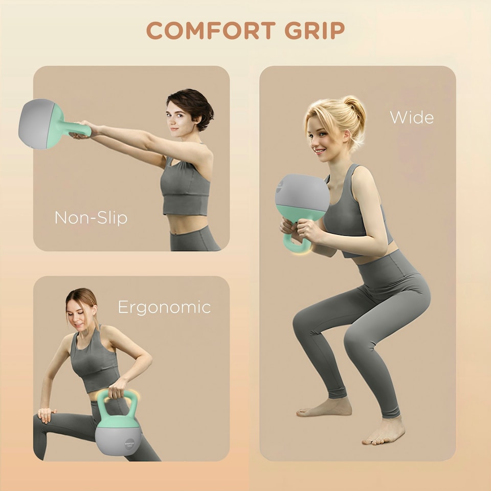 image 1 of SPORTNOW Kettlebell with Soft Body and Non-Slip Handle