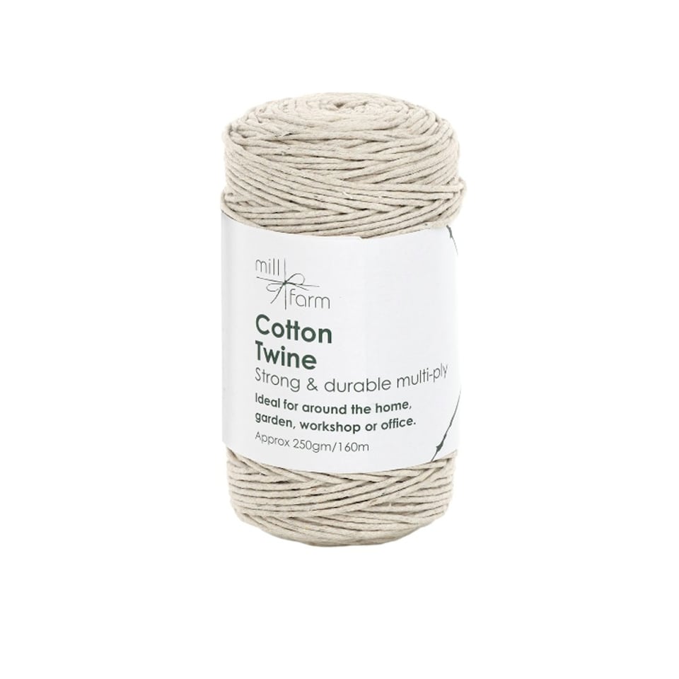 Mill Farm Cotton Twine Spool Large 250g /160m - One Colour - One Size