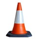 image 2 of 1 x Large 75cm Self Weighted High Visibility Heavy Duty Reflective Orange Indoor Outdoor Traffic Cones