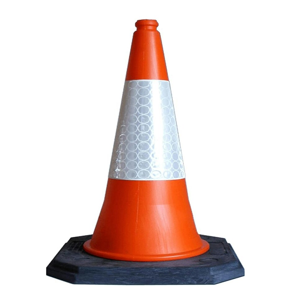 image 1 of 1 x Large 75cm Self Weighted High Visibility Heavy Duty Reflective Orange Indoor Outdoor Traffic Cones