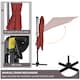 image 5 of Outsunny Square Cantilever Roma Parasol, 360-Degree Rotation, Wine Red