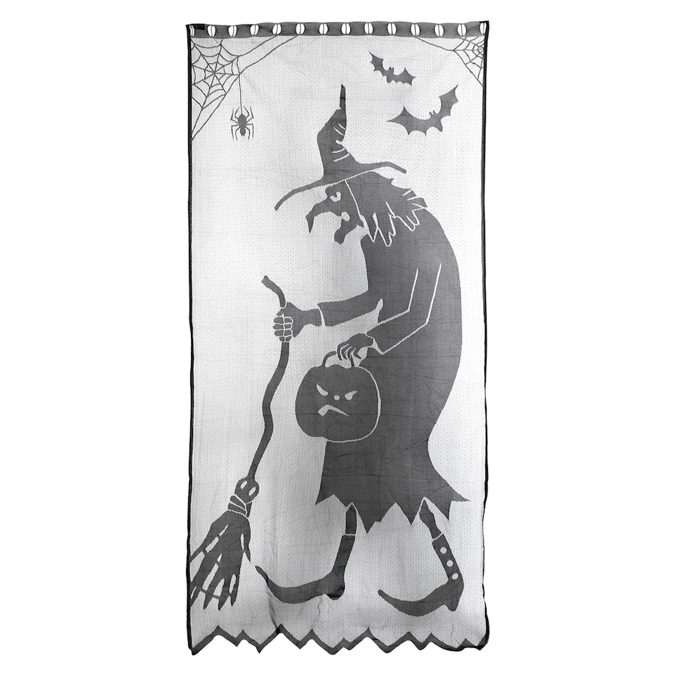 image 1 of vfm-estore Halloween Wicked Witch Door Curtain - Grey