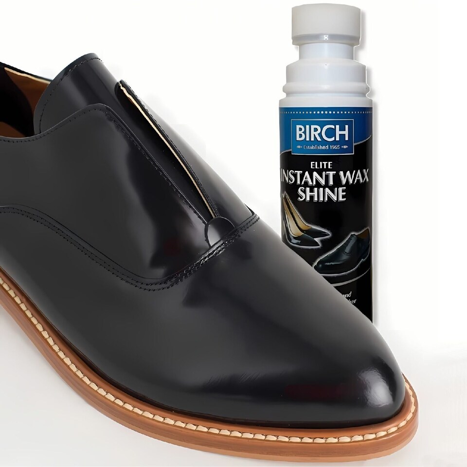image 1 of BIRCH Elite Instant Wax Shine - Quick Buff-Free Gloss for Shoes and Boots 75ml | Black | Black